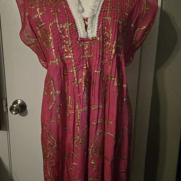 Jude Connally Pink and Gold Mini Dress - Picture 1 of 5